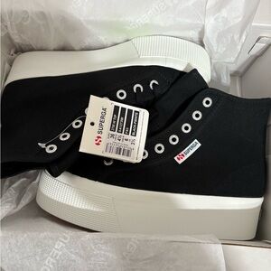 Superga Women's Black Canvas High-Tops